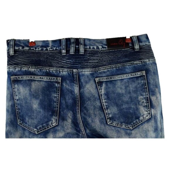 Embellish Mens 38 x 34 Distressed Blue Biker Jeans - Picture 8 of 8